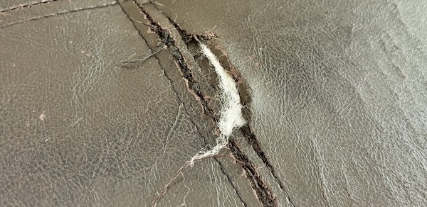 damaged leather sofa